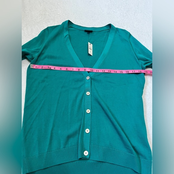Talbots NWT Teal V-Neck Button Cardigan - Medium Petite - Picture 3 of 9